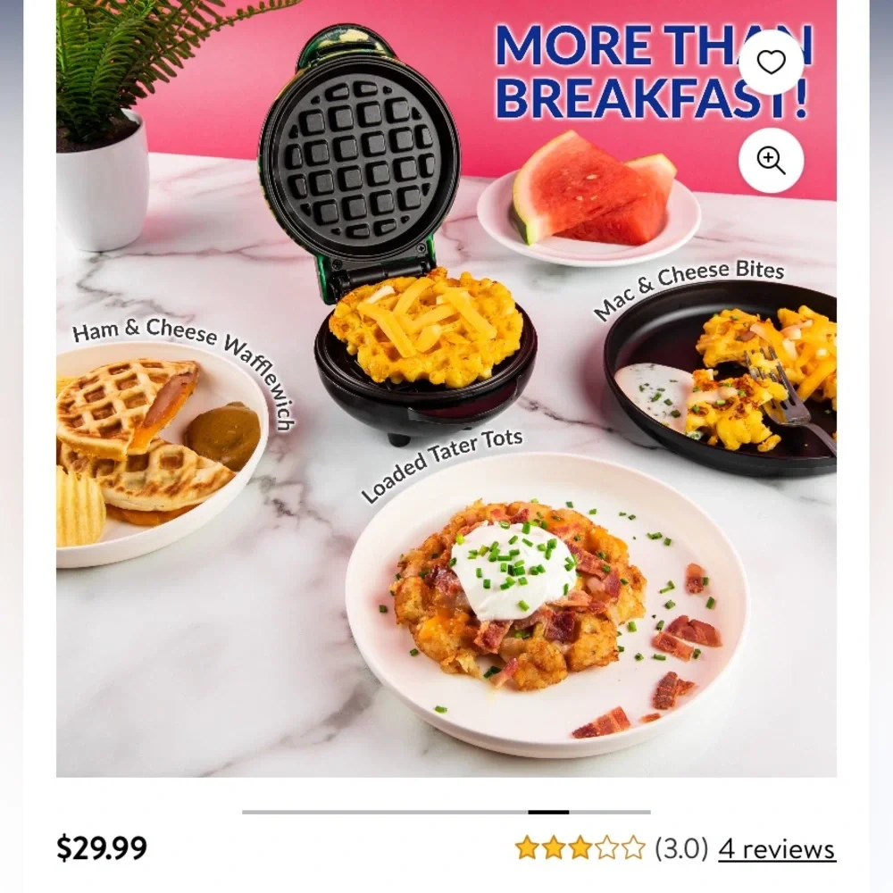 NWT Nostalgia Mini Waffle Maker Pink Camouflage